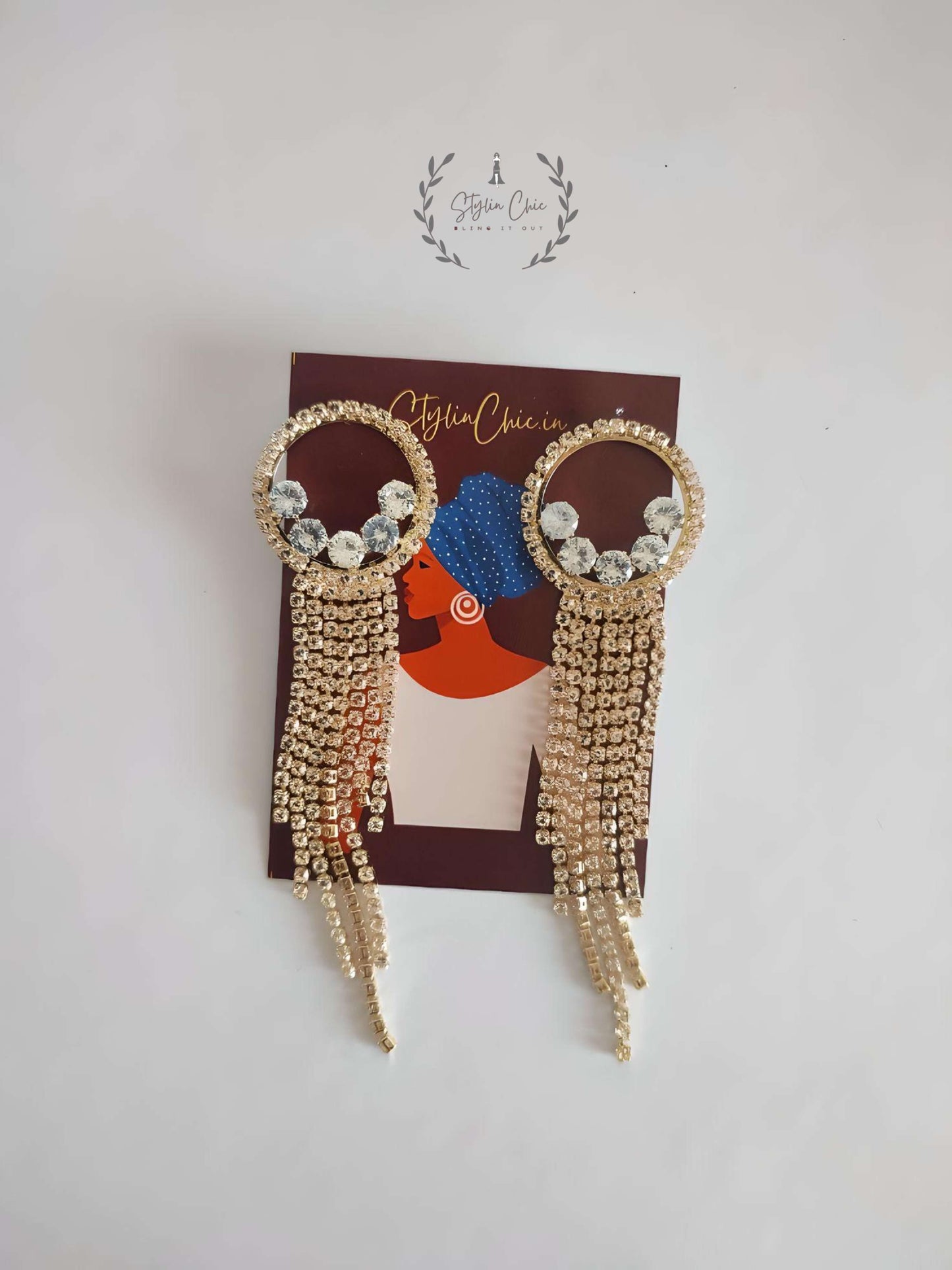 Zircon Long Earring (Ring) | Party Wear Earring | Festive Wear Earring