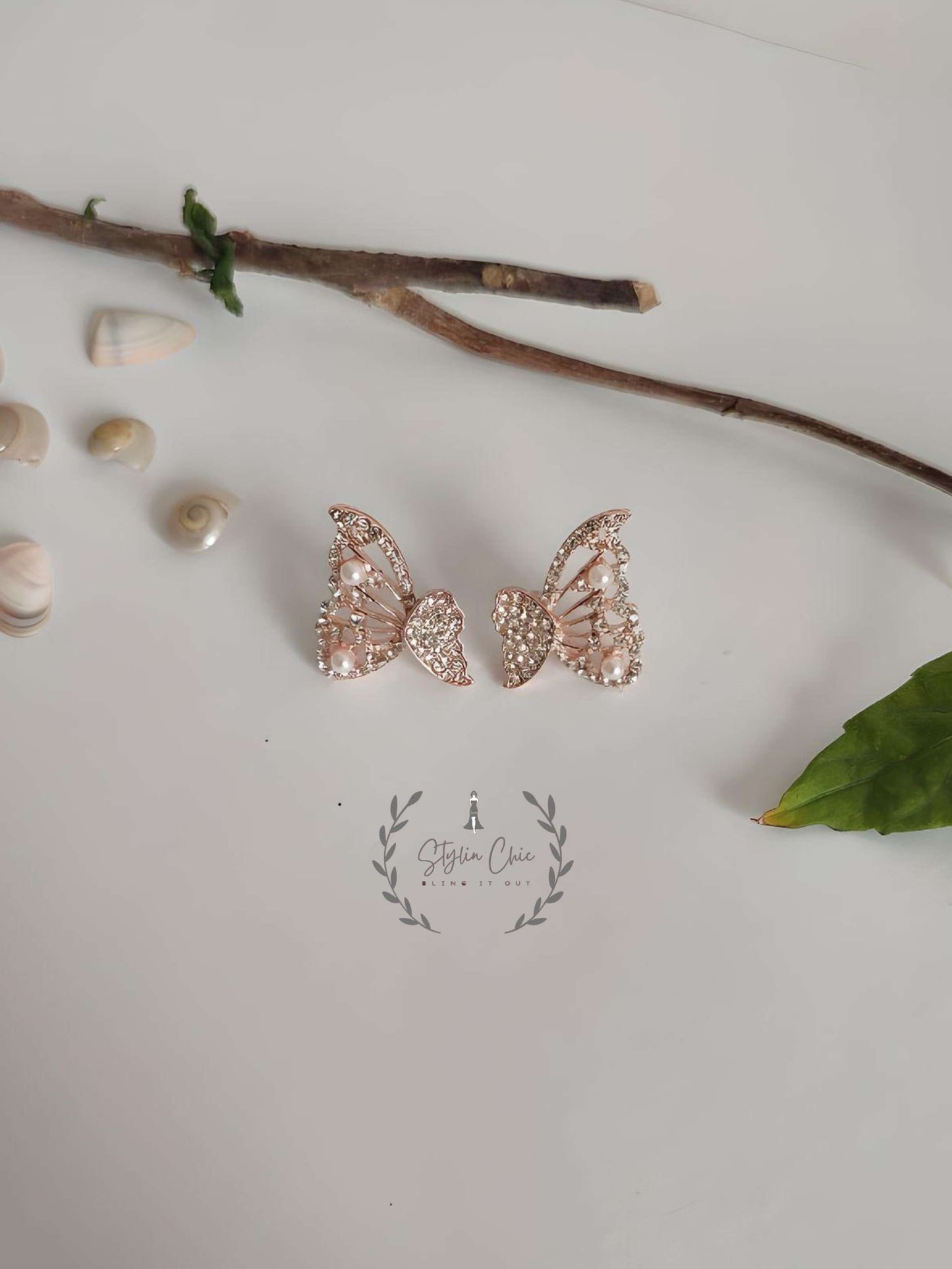 Korean Butterfly Wing Two In One Earrings | Butterfly Earrings | Very Elegant Looking Earrings | Casual / Work Wear Earring
