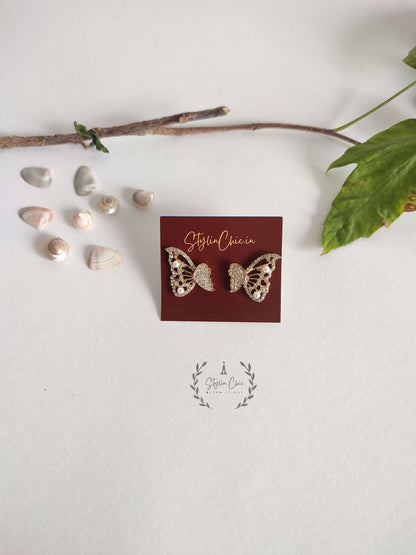 Korean Butterfly Wing Two In One Earrings | Butterfly Earrings | Very Elegant Looking Earrings | Casual / Work Wear Earring