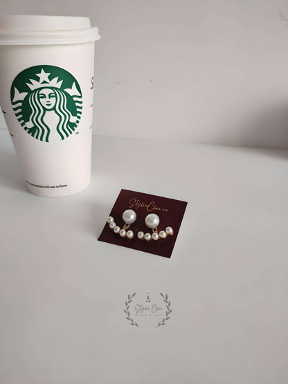 Golden Bow Pearl Korean  Earring | Korean Earrings | Minimal Causal Earrings | Work Wear Earrings