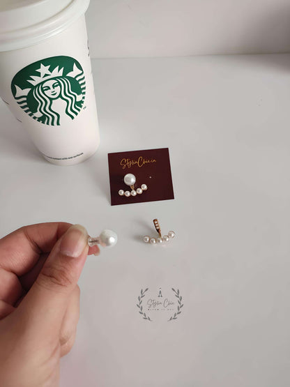 Golden Bow Pearl Korean  Earring | Korean Earrings | Minimal Causal Earrings | Work Wear Earrings