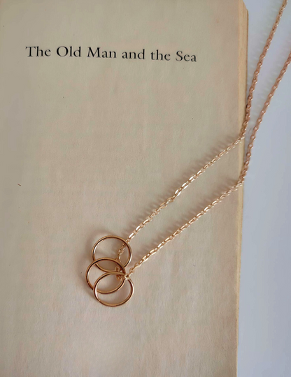 Karma Necklace |  Ring Necklace | Three Ring Necklace | Audi Car Logo Necklace | Work Wear Jewellery | Golden Three Ring Necklace