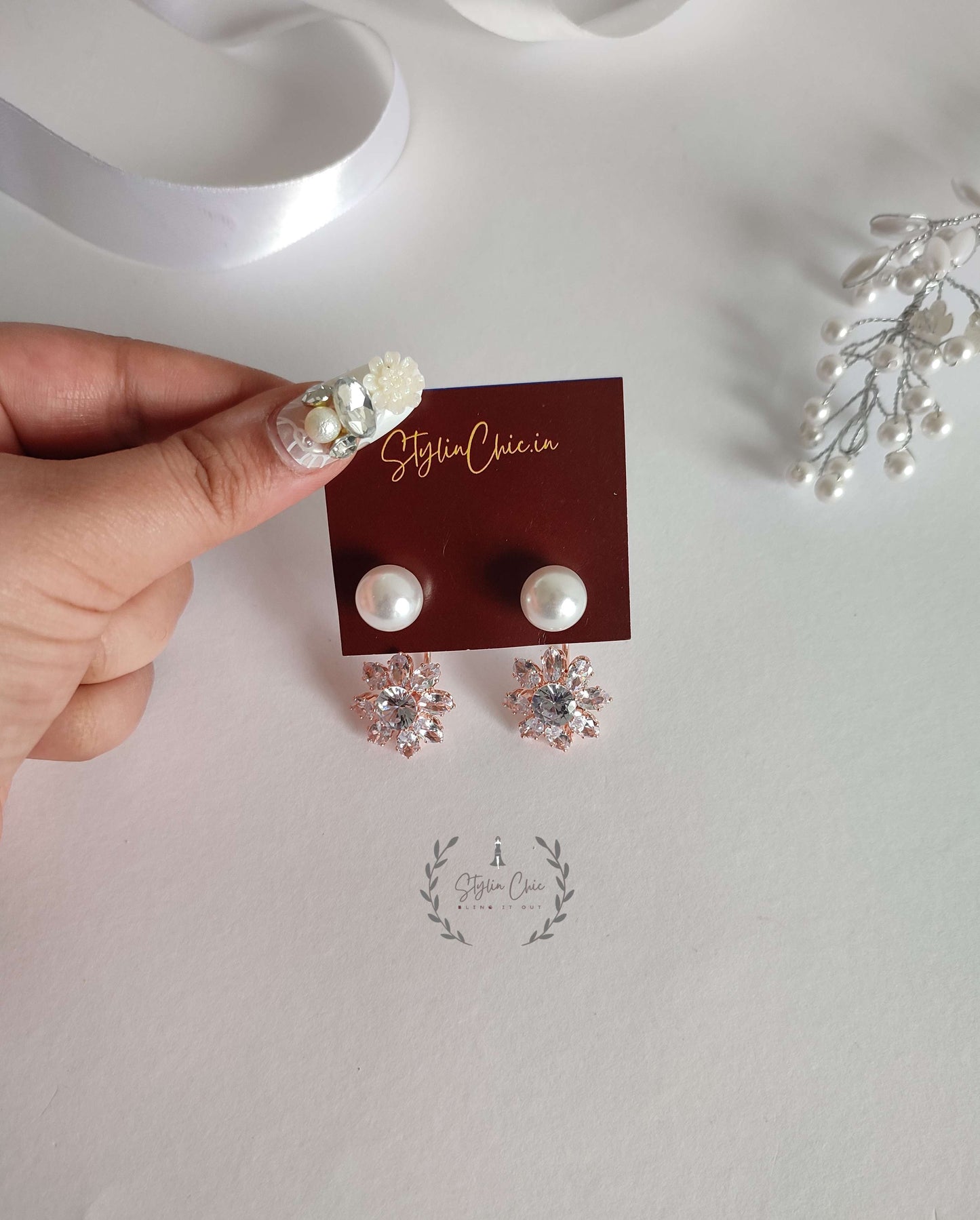 Diamond-Flower Drop Earring | Party Wear Diamond Earrings | High Quality Beautiful Looking Earrings to Elevate Your Look