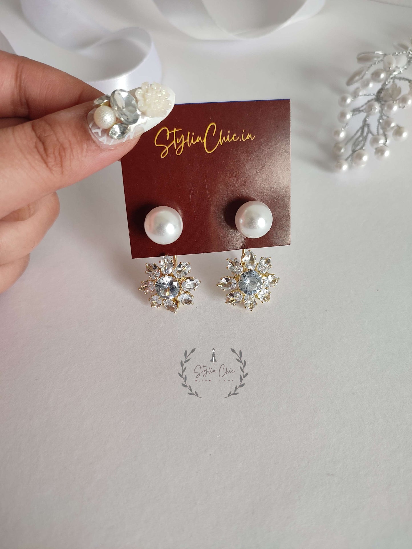 Diamond-Flower Drop Earring | Party Wear Diamond Earrings | High Quality Beautiful Looking Earrings to Elevate Your Look