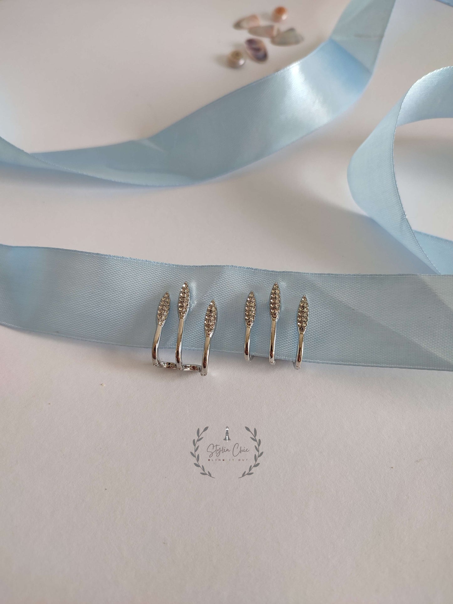 Three Layer Stud Earrings | Three Layer Korean Earrings | Korean Style Stud Earrings | Work Wear/Office Wear Earrings
