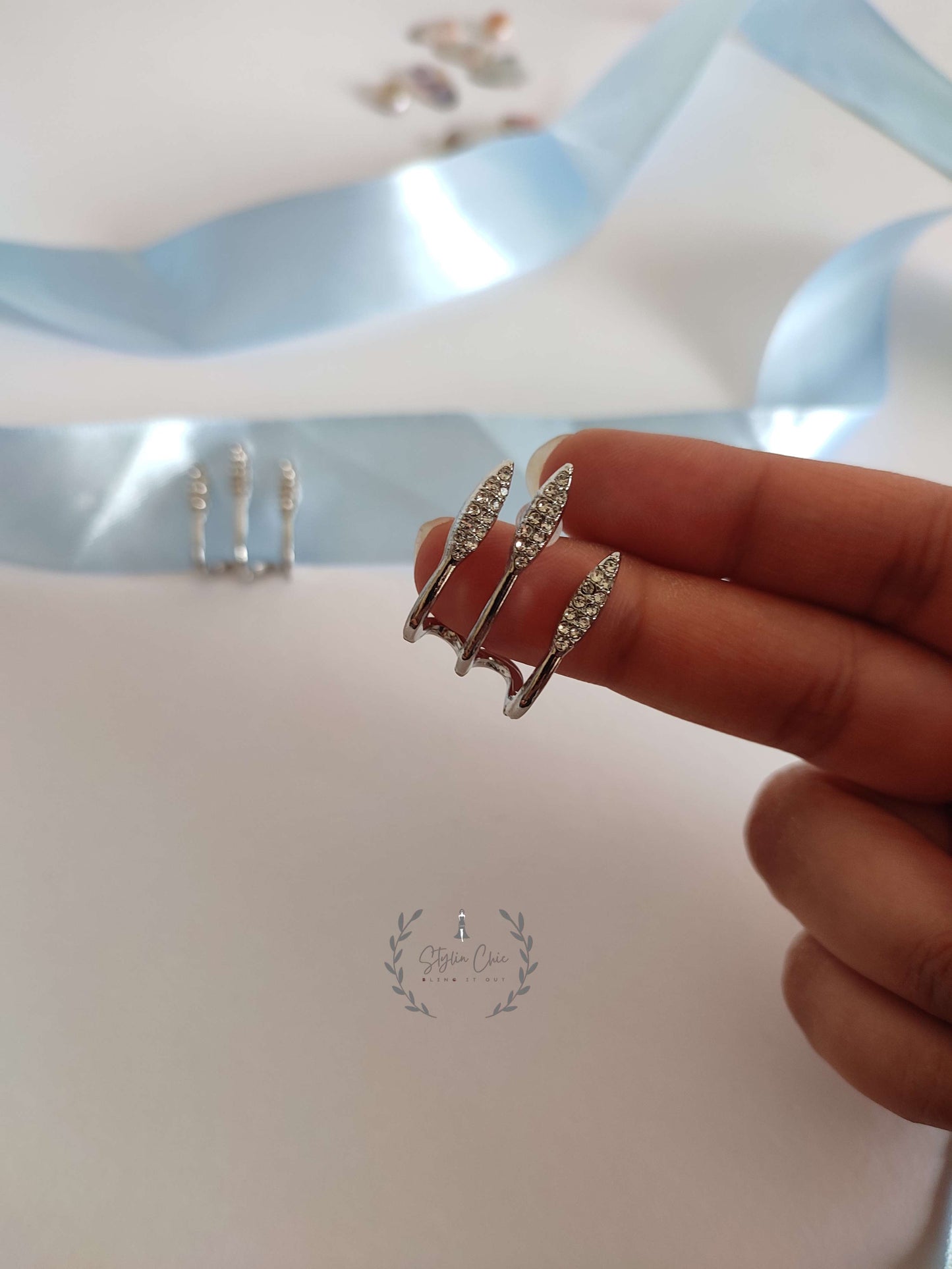 Three Layer Stud Earrings | Three Layer Korean Earrings | Korean Style Stud Earrings | Work Wear/Office Wear Earrings