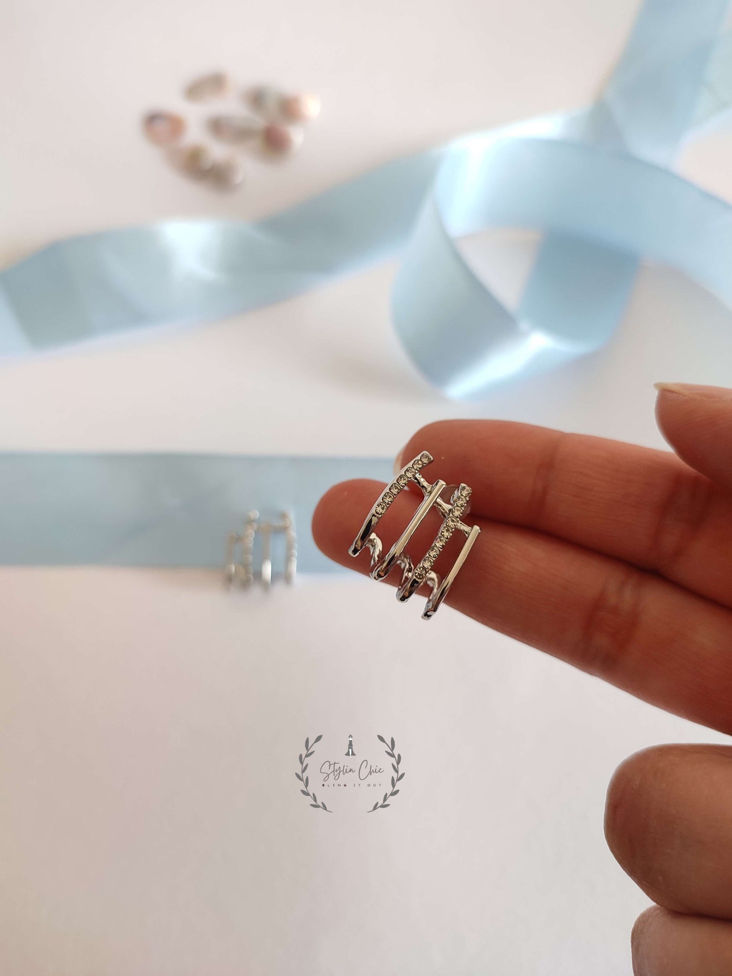 Korean Stud | Three Layer Korean Earrings | Korean Style Stud Earrings | Work Wear/Office Wear Earrings