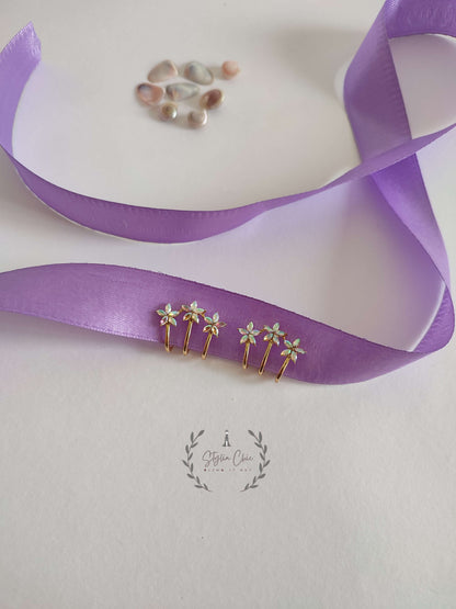 Three Star Korean Stud | Three Layer Korean Earrings | Korean Style Stud Earrings | Work Wear/Office Wear Earrings
