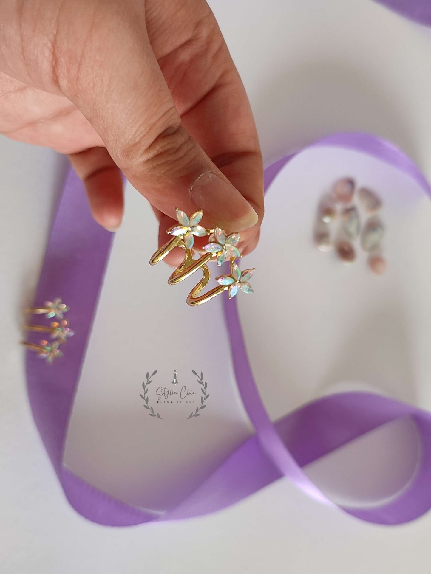 Three Star Korean Stud | Three Layer Korean Earrings | Korean Style Stud Earrings | Work Wear/Office Wear Earrings