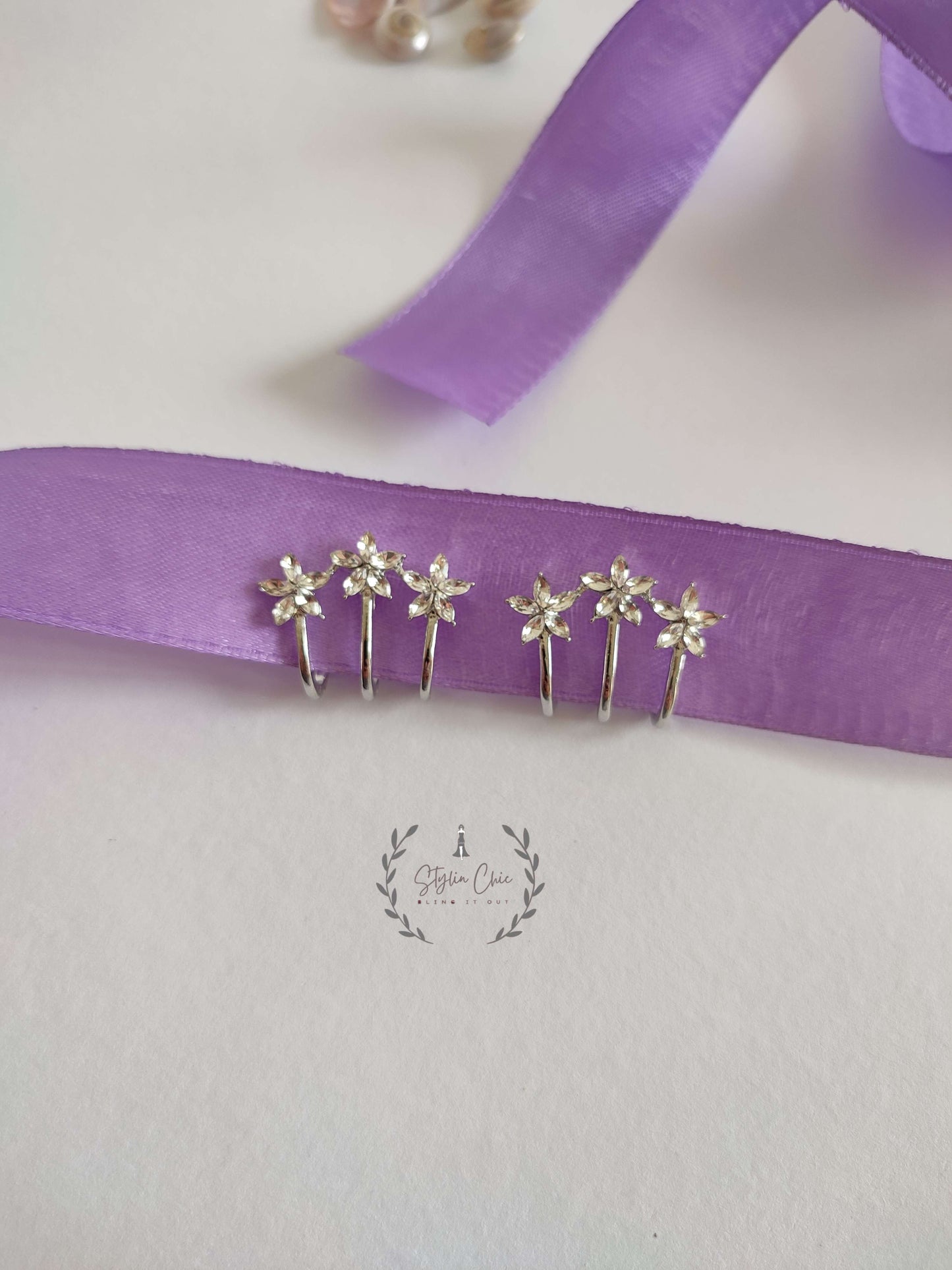 Three Star Korean Stud | Three Layer Korean Earrings | Korean Style Stud Earrings | Work Wear/Office Wear Earrings