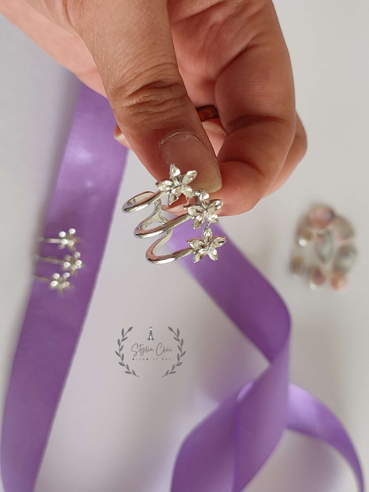 Three Star Korean Stud | Three Layer Korean Earrings | Korean Style Stud Earrings | Work Wear/Office Wear Earrings