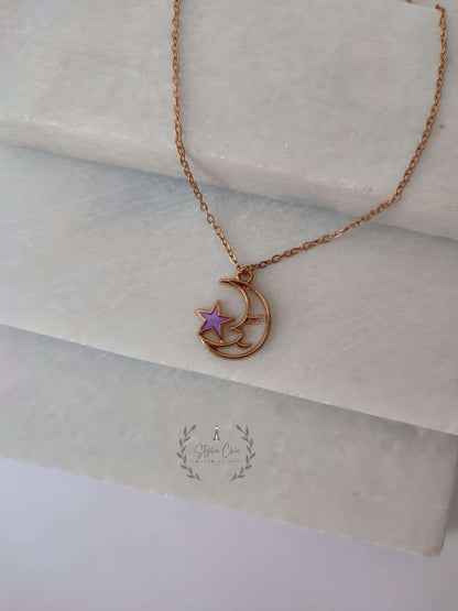 y2k Charm Moon & Star Pendant