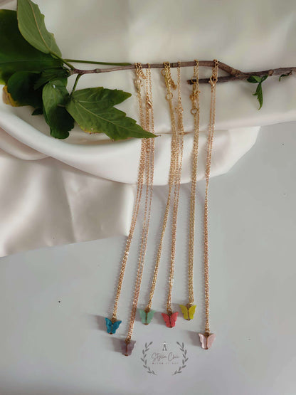 y2k Charm Butterfly Pendant Chain  | Colourful Butterfly Necklace |  Butterfly Necklace | Gift For Her | Casual Wear Necklace