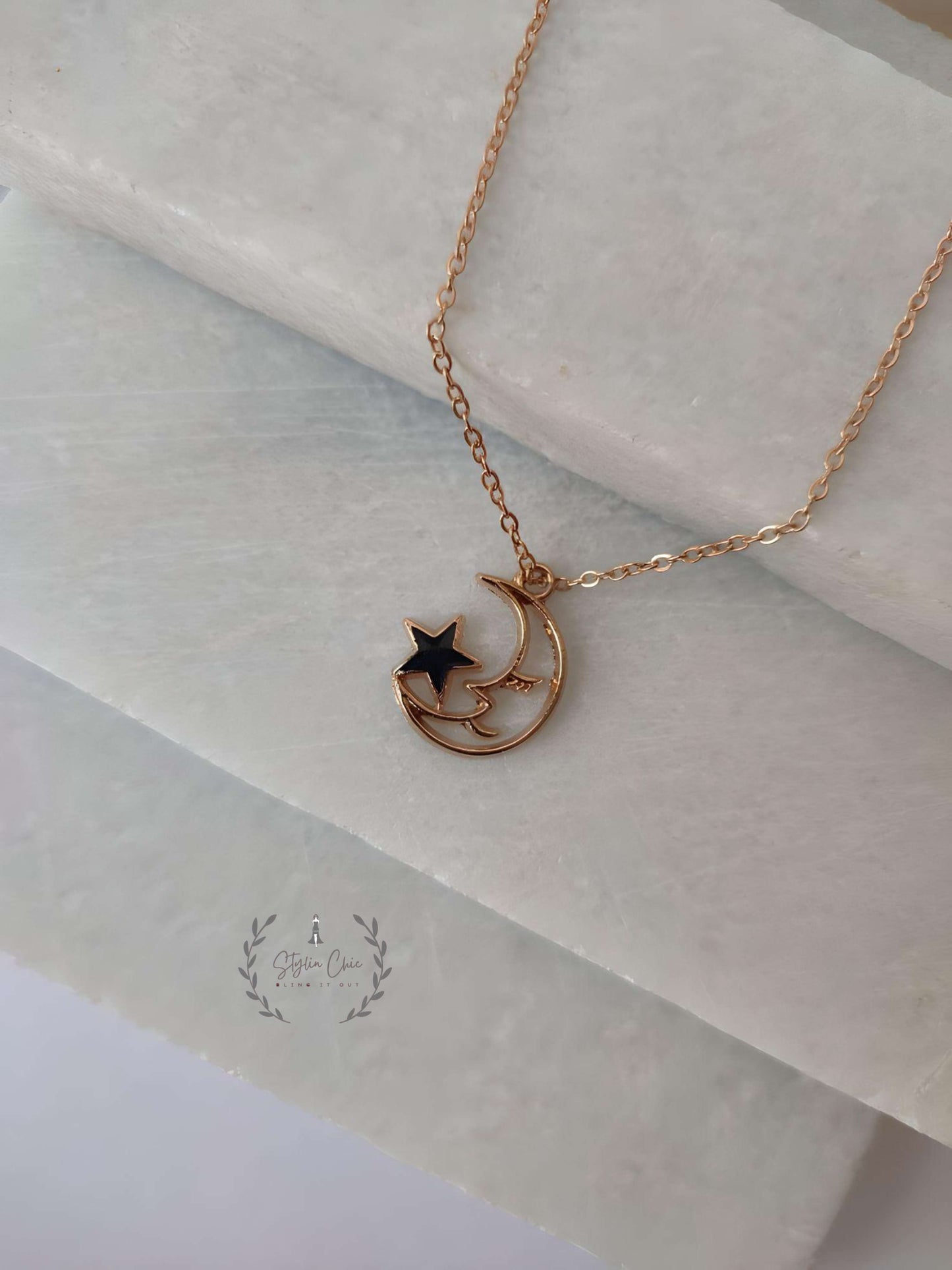 y2k Charm Moon & Star Pendant