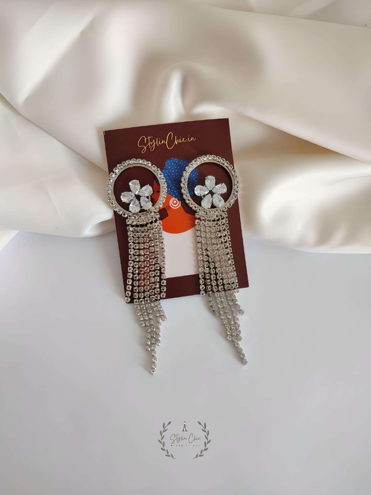 Zircon Long Earrings | Party Wear Earring | Festive Wear Earring
