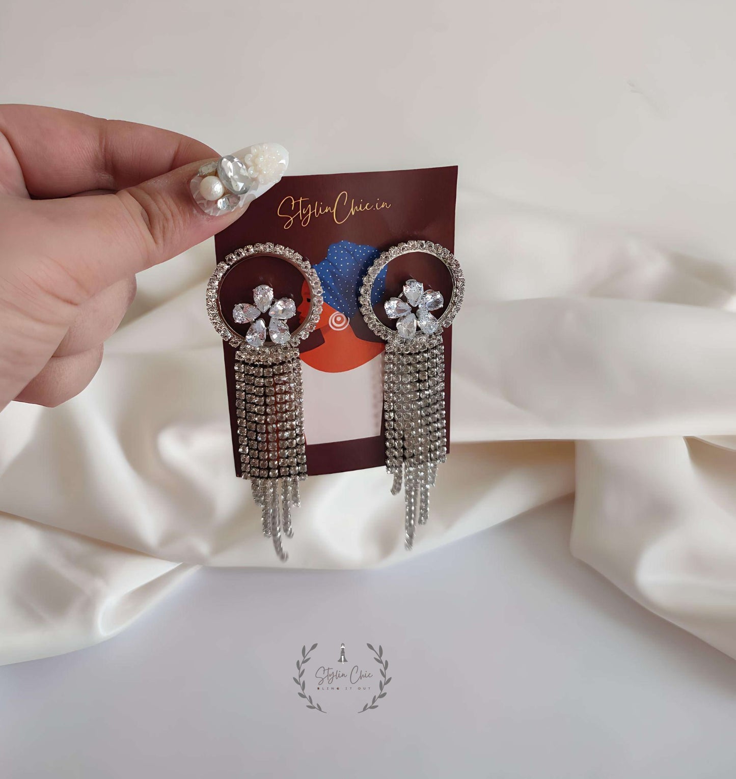 Zircon Long Earrings | Party Wear Earring | Festive Wear Earring