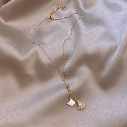 Stone-Studded Bell Pendant Necklace | Fishtail  Elegant Necklace in RoseGold & Golden Colour | Celebrity Inspired Necklace