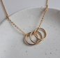 Karma Necklace |  Ring Necklace | Three Ring Necklace | Audi Car Logo Necklace | Work Wear Jewellery | Golden Three Ring Necklace