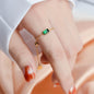 Emerald Chain Ring  | Anti-Tarnish 18k Gold Plated Chain Green | Delicate Ring