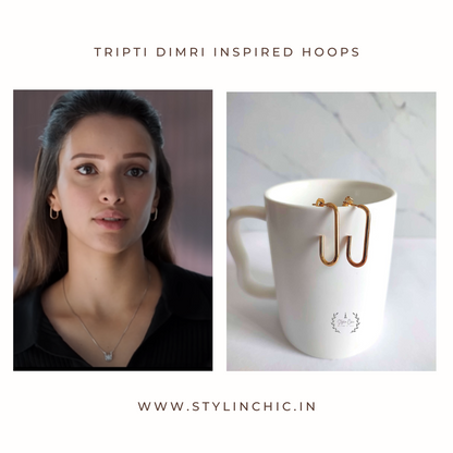 Anti-Tarnish Titanium Steel Open Rectangular Hoop Earrings | Office/Work Wear Earrings | Celebrity Inspired Hoops